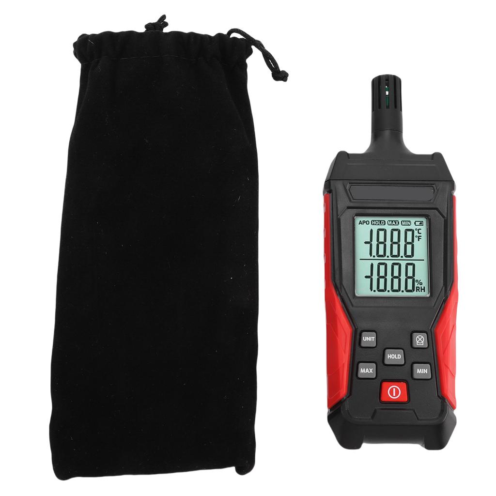 Digital Temperature Humidity Meter Electronic Detector with Backlit Data Hold Handheld Accurate Hygrometer