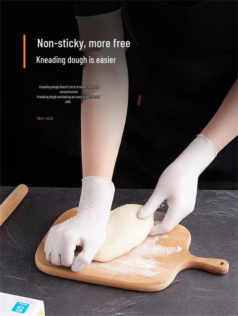 Thickened Food Grade Disposable Nitrile Gloves - Acid & Alkali Resistant, Protective for Household Use, Ideal for Dishwashing