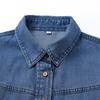 Women's New Loose Casual Long Sleeve Lapel with Short Denim Shirt