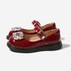 Versatile 2024 New Retro Square Drill Fashion Kids Round-toe Girls Mary Janes for Party Wedding Shows PU Elegant Children Shoes