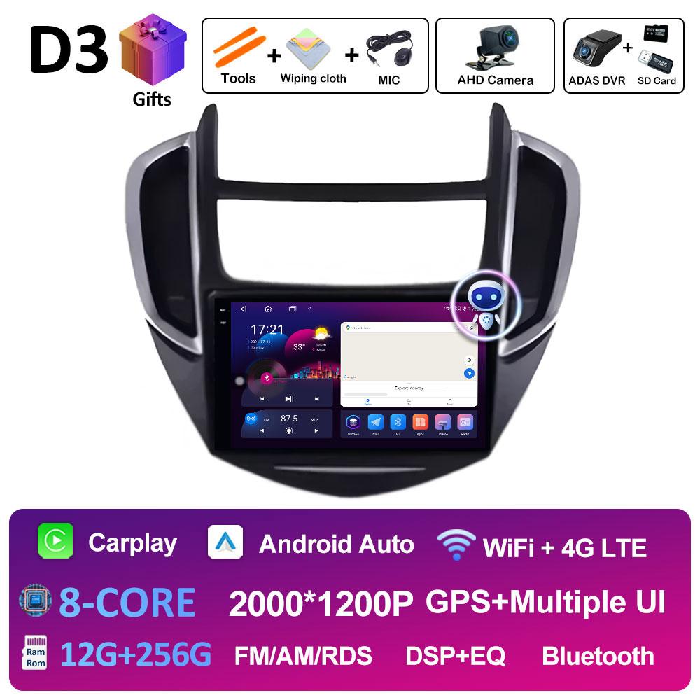 Wireless Carplay pentru Chevrolet Trax 2014 2015 2016 Radio Player Bluetooth DSP Stereo Android Auto 2.5D Ecran tactil Unitate principală 4G