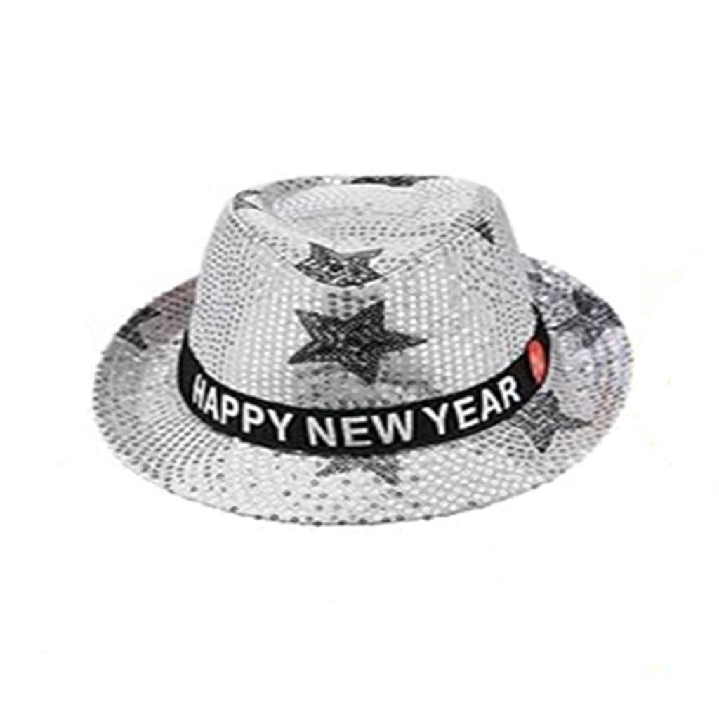 Flashing Sequins Hats with Star Happy New Year Hats With LED Lights And Sequins Perfect For Men And Women Party Supplies