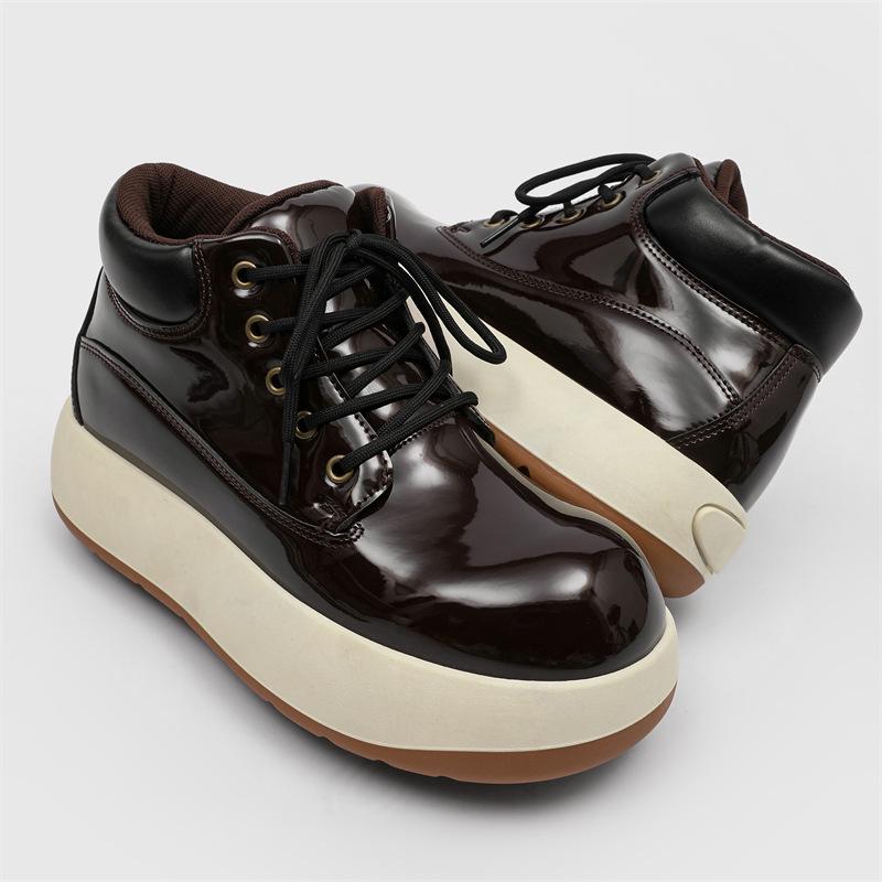 Big Yellow High Top Boots - Cute, Ugly-Cute, Thick Sole, All-Match Men's Footwear, Spring 2025 Edition.