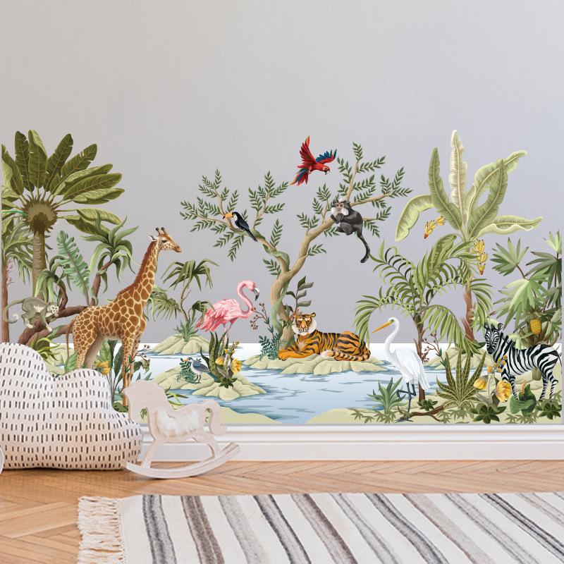 New Forest Animal Self-adhesive Wall Sticker Children's Room Bedroom Background Decorative Wall Sticker