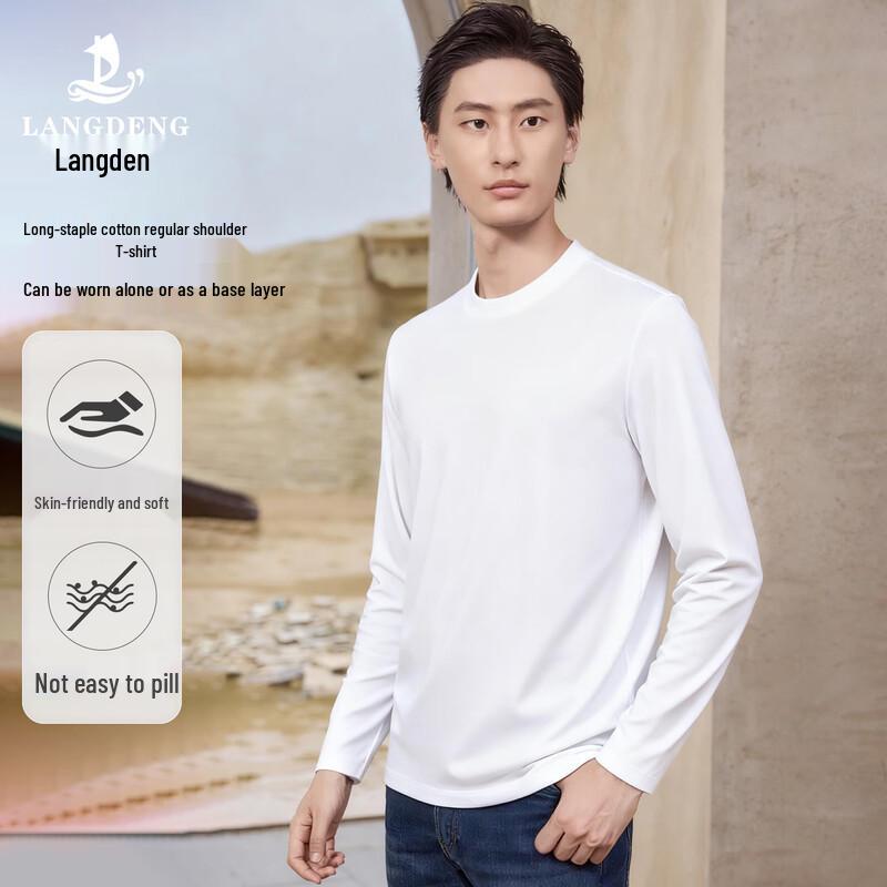 Langdeng Men s Premium 260g Heavyweight Long-Sleeve T-Shirt 3XL