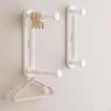 Suction Holder WallMounted Clothes Drying Rack, Retractable Organizer, SpaceSaving Pegs Moon White 2