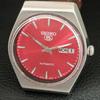 VINTAGE SEIKO 5 AUTOMATIC 6309A JAPAN MENS RED COLOR DIAL WATCH A709531-1