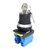 30mm Key Rotary Switch On Off LA36M Latching Self Locking Start Stop Electrical Knob Button Switches 10A 2NO(2 Position-1NO)