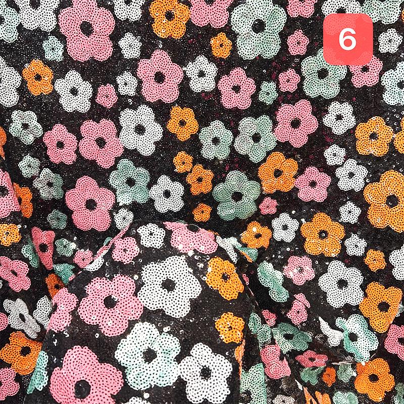 1 Yard Blume Pailletten Stickerei Perlen Stoff Elastisches Netz Pflaumenstoff DIY Nähen Kleid Bühnenkostüm Patchwork Material