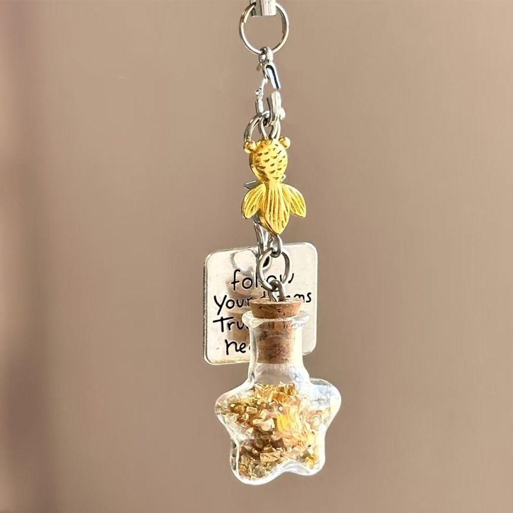 Cute Design Wishing Bottle Hanging Transparent Phone Chain Y2K Keychain Pendant Key Ornament