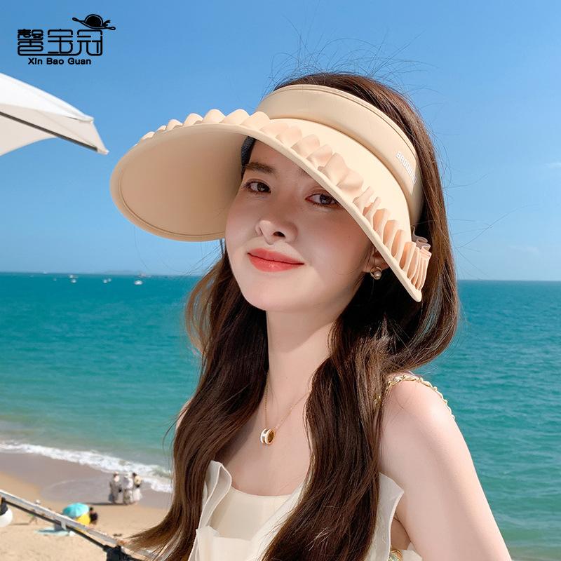 New Summer Lace Big Brim Parent-child Empty Top Hat UV Protection Hat Women's Versatile Sun Protection Visor