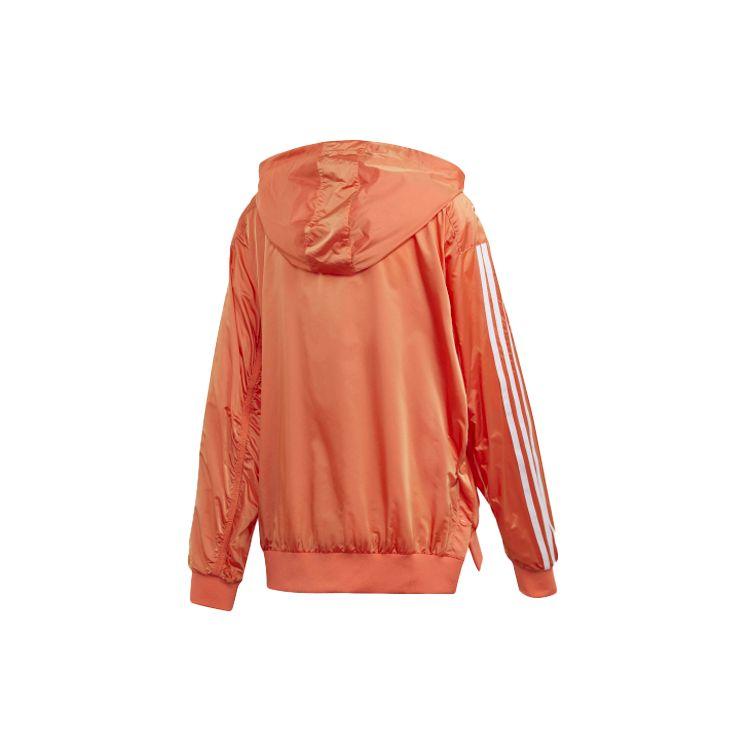 Adidas Originals X Fiorucci Collaboration Half-Zip Hooded Windbreaker Jacket Women Jackets Coral-Pink FL4137