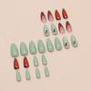 Fake Nails Green Grass Wearing Nail Pads Fake Nails Three-Dimensional Butterfly Seven Stars Ladybug Removable Nail Pads 24 Pieces