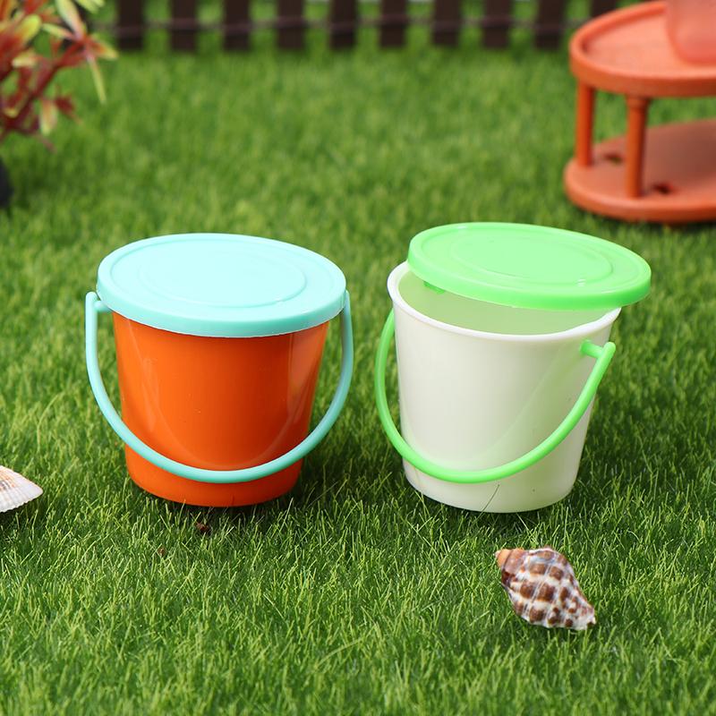 1/12 Dollhouse Mini Buckets With Cover Dollhouse Kitchen Bucket Decoration Dolls House Home Accessories