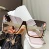 Frameless Cut-Edge Sunglasses with Rhinestones - Trendy European & American Style for Big Face Slimming and Sun Protection