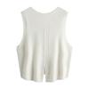 2023 Round Neck Wool Chunky Knit Sleeveless Cropped Cardigan Vest