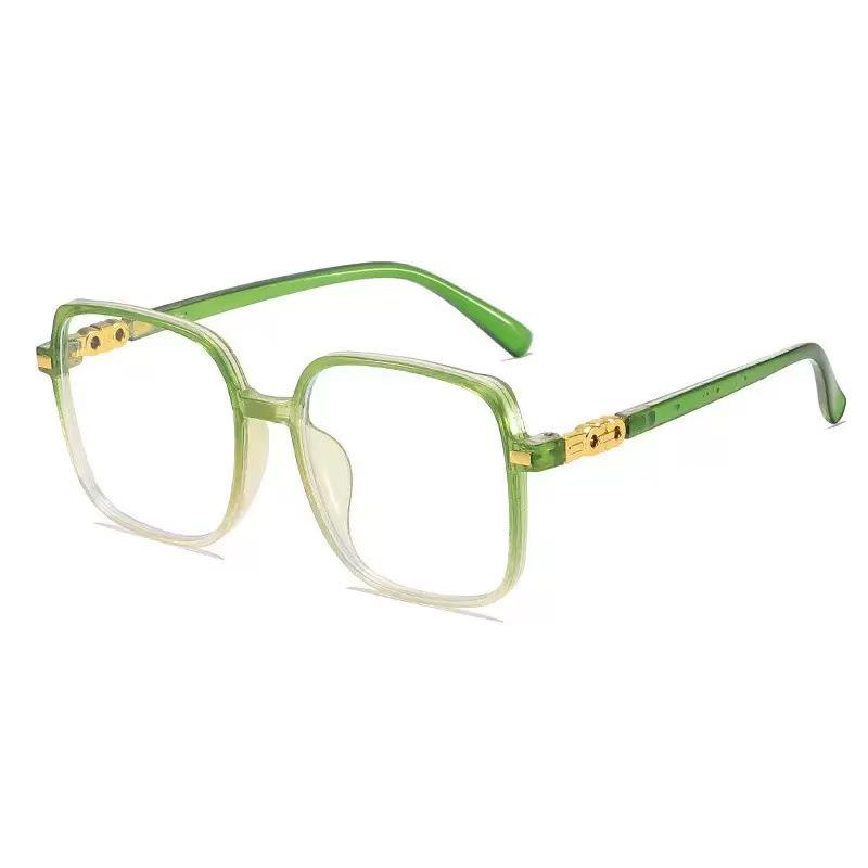 2055 Women's Ultra-Light Color-Changing Transparent Glasses, Trendy Large Slim Frame in Cold Tea Color
