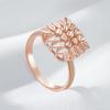 Square Glossy  Rose Gold Color Rings For Women Unusual Creative Hollow Flower Ethnic Bride Vintage Jewelry