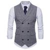 Gilet a quadri da uomo primaverile casual slim doppiopetto