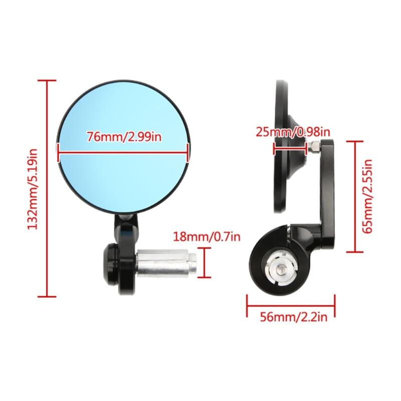 7/8’’ Vintage Motorcycles Handlebar End Mirror Black Round for ATV Scooter Dirt Bike with 22mm 7/8'' Handlebar
