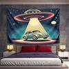 "Retro UFO Beaming Classic Beetle" Pattern Wall Hanging Tapestry Decorative Tapestry Home Decor for Bedroom and Living Room