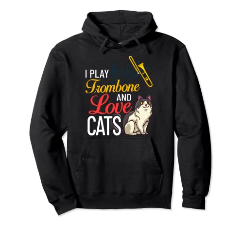 Cat Trombone Music Brass Instrument Player Hoodie
