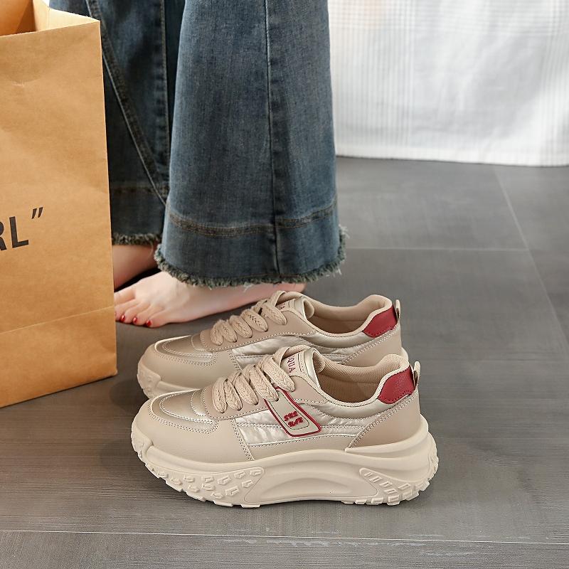 

CRLAYDK Chunky Sneakers for Women Lace Up Platform Walking White Shoes Fashion Casual Ladies Running Sports Leather Tennis 40