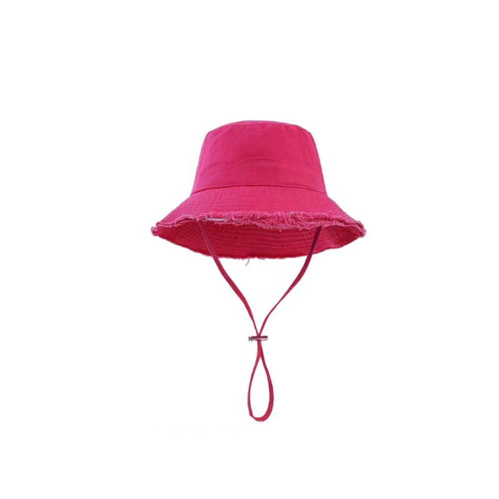 Solid Color Outdoor Sun Hat Wide Brim Bucket Hat Vintage Rough Edge Fisherman Hat Travel