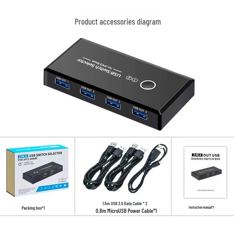 USB 3.0 2x4 Splitter-Switcher: Share Printers Between Two Computers