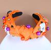 Sparkling Halloween Headband with Crystal Rhinestone & Pearl Elegant Hair Band for Women Girls Festival Party