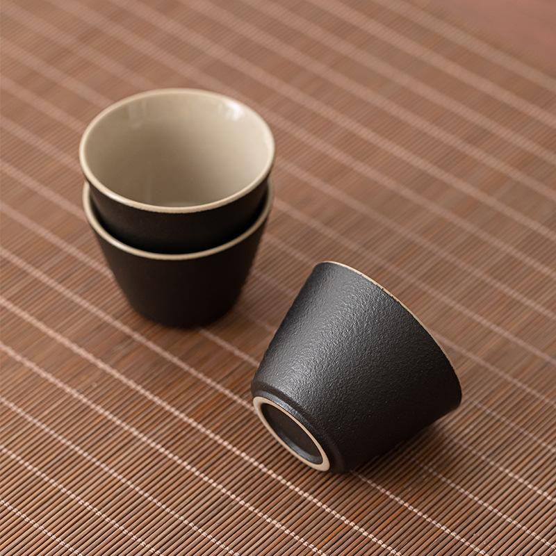 Schwarze Keramik Teetasse Haushalt Einfach Teetrinken Kleine Tasse Kung Fu Teegeschirr Persönlich Exklusiv Meistertasse