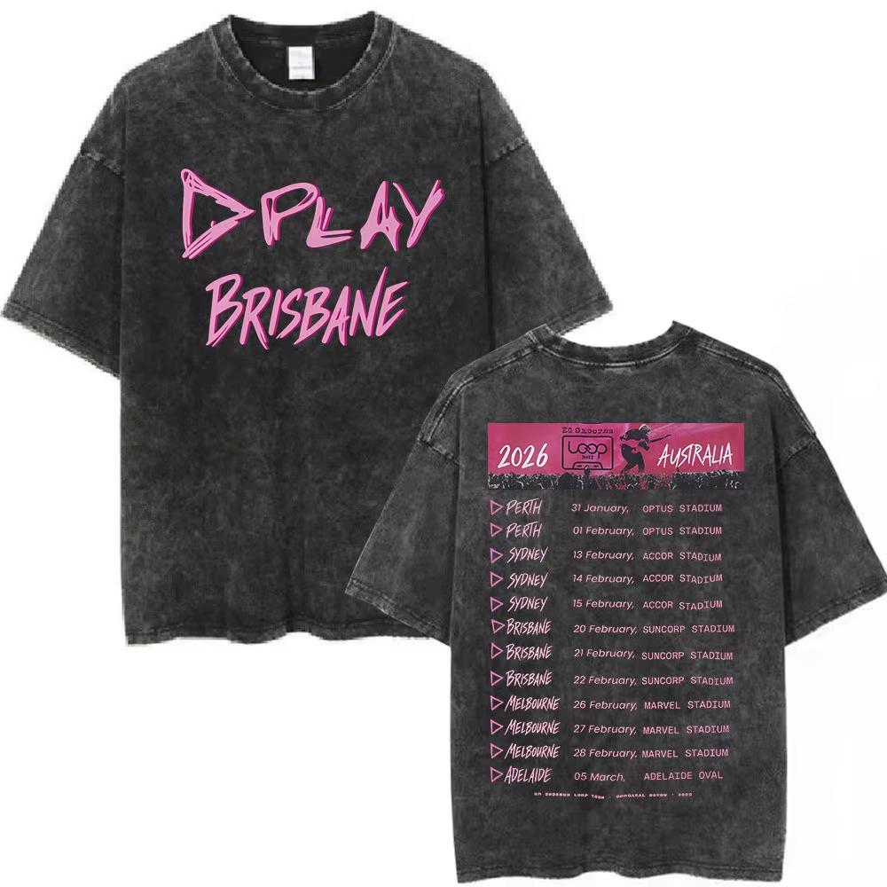 Ed Sheeran Loop Tour Australia and New Zealand Tour Merch Washed T Shirts Fans Gifts Men Women Fashion Cotton Cozy Tshirts