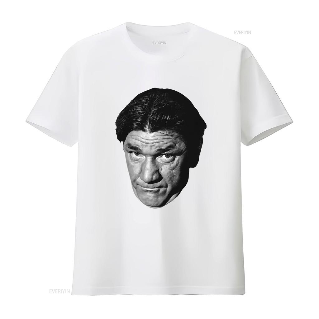 Vintage Black White Funny Classic Comedy Actor Portrait Print Casual T Shirt Vintage Washed Graphic Stretched Streetwear
