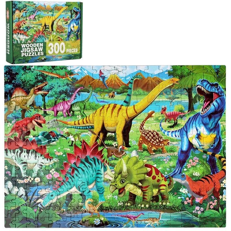 Wooden Jigsaw Puzzles for Kids Early Learning Educational Dinosaur Animal Toy