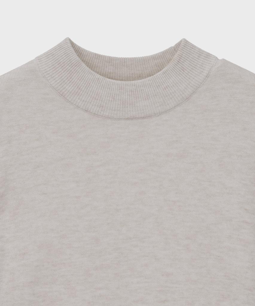 BASIC HOUSE Uni Daily Half-Neck Knit Light Beige Lwkt7102
