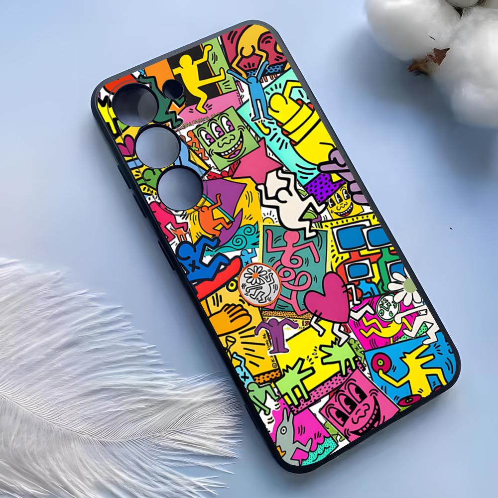 Artist K-H-haring Phone Case For Samsung S25 Ultra S24 S23 S 22 S21 S20 Plus S23 S24 Fe Galaxy A54 A53 A34 A25 A16 A14 A13Cover