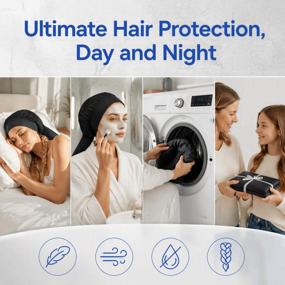 Soft Hair Protection Bonnet Polyester&Elastane Night Cap Elastic Hair Care Bonnet Braids Hair Care