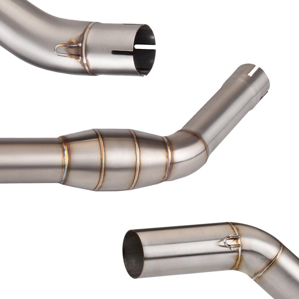 Stainless Steel Mid-Pipe Exhaust with Silencer & Backpressure Chamber for CFMOTO NK400 NK650