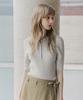 LEFTSEOUL Button Collar Ribbed Half Knit [Ivory]
