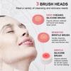 Cleansing Device, Waterproof Dual-Rotation Face Scrubber Exfoliator with 3 Brush Heads, for Cleans