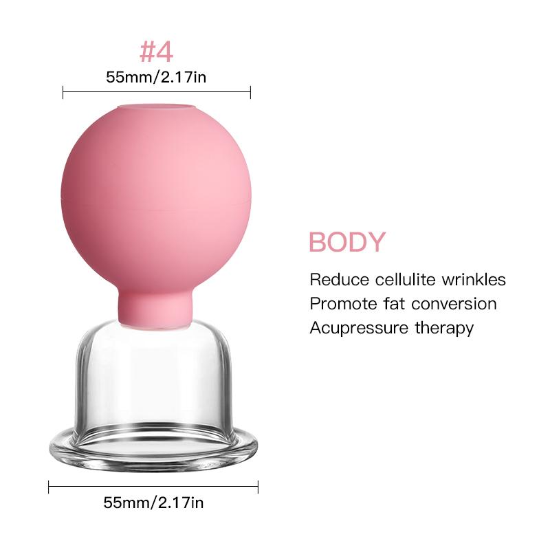 Rubber Massage Body Cups Glass Vacuum Cupping Anti Cellulite Suction Cup Massager for Face Facial Skin Lifting Tools