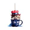 Acrylic Patriotic Tree Hanging Decoration Flat Cat Shaped Ornament for Independence Day Party Home Office Event Display