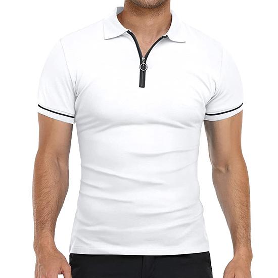 Summer Men's Polo Shirt Thin Short Sleeved T-shirt Men's Lapel Solid Color Slim Fit T-shirt Top
