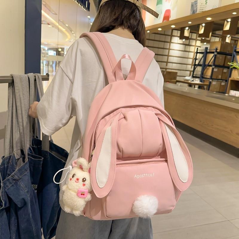 Student Schoolbag Girl's Cute Rabbit Ears Backpack Large Capacity Backpack