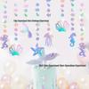 Underwater Mermaid Birthday Party Decoration Set: Pull Flags & Hanging Spirals for Girls
