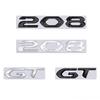 For Peugeot 208 2008 GT Car 3D Metal Letters Logo Badge Decals Sticker Car Auto Rear Trunk Alphabet Emblem Styling Stickers R1