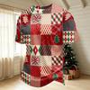 Men's Quick-Dry Neck Short Sleeve T-Shirt with Christmas Print