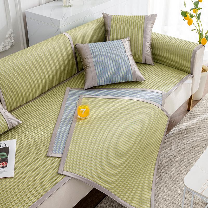 Rattan and Bamboo Mat Sofa Cushion, Summer Anti-slip Mat, Non-slip Breathable Summer Woven Sofa Seat Cushion