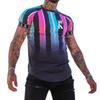 Men's Street T-shirt Vintage Tee Summer Male 3d Stripe Print Short Sleeve Tops Everyday T Shirt Oversized Clothing Shirt Man Hot