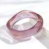 New Gold Powder Irregular Square Acrylic Wide Bangle for Women Statement Resin Geometric Stack Bracelets Fashion Jewelry Gift